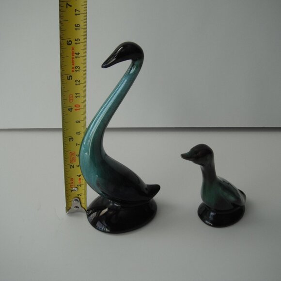 Lot of 2 Vintage Blue Mountain Pottery Bird  Green/Black Drip Glaze Canada - Picture 2 of 8